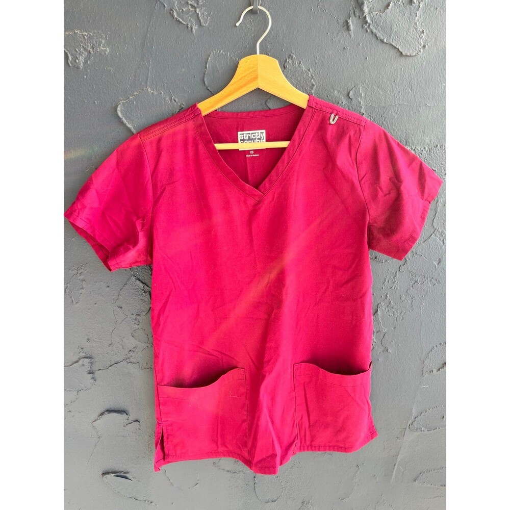 maroon scrub top